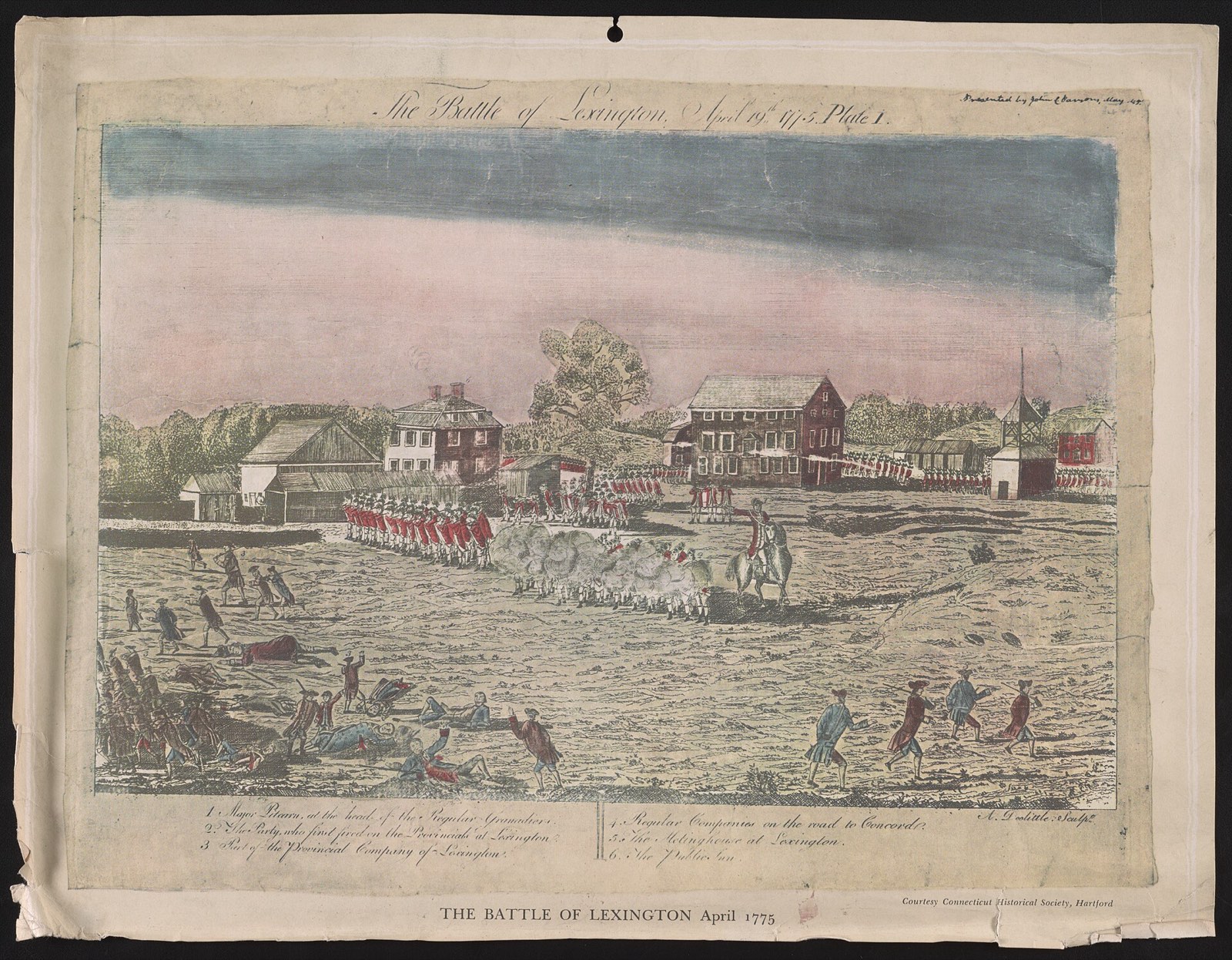Détail d'une représentation d'époque de la bataille de Lexington, 19 avril 1775.