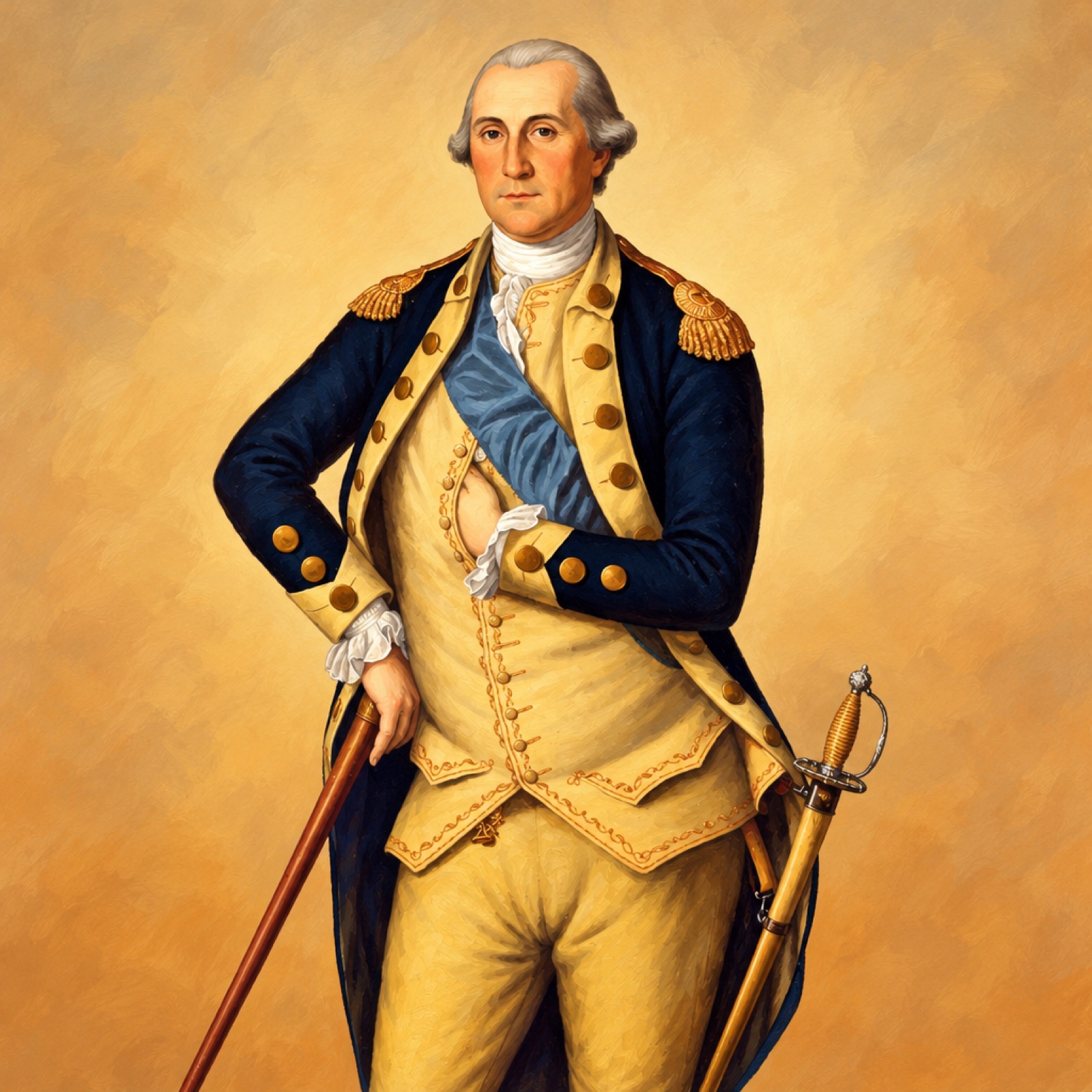Portrait de George Washington en tenue militaire, peint par Charles Willson Peale. (illustration)