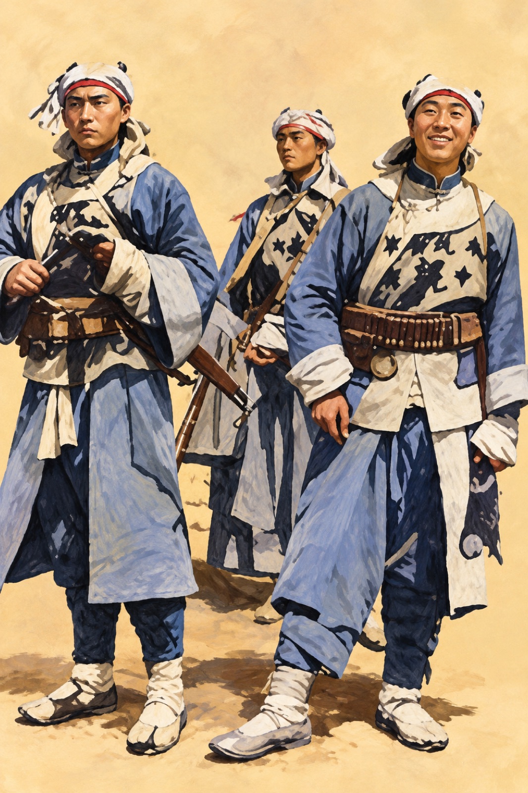 1900年、清軍の甘軍の兵士（イラスト）