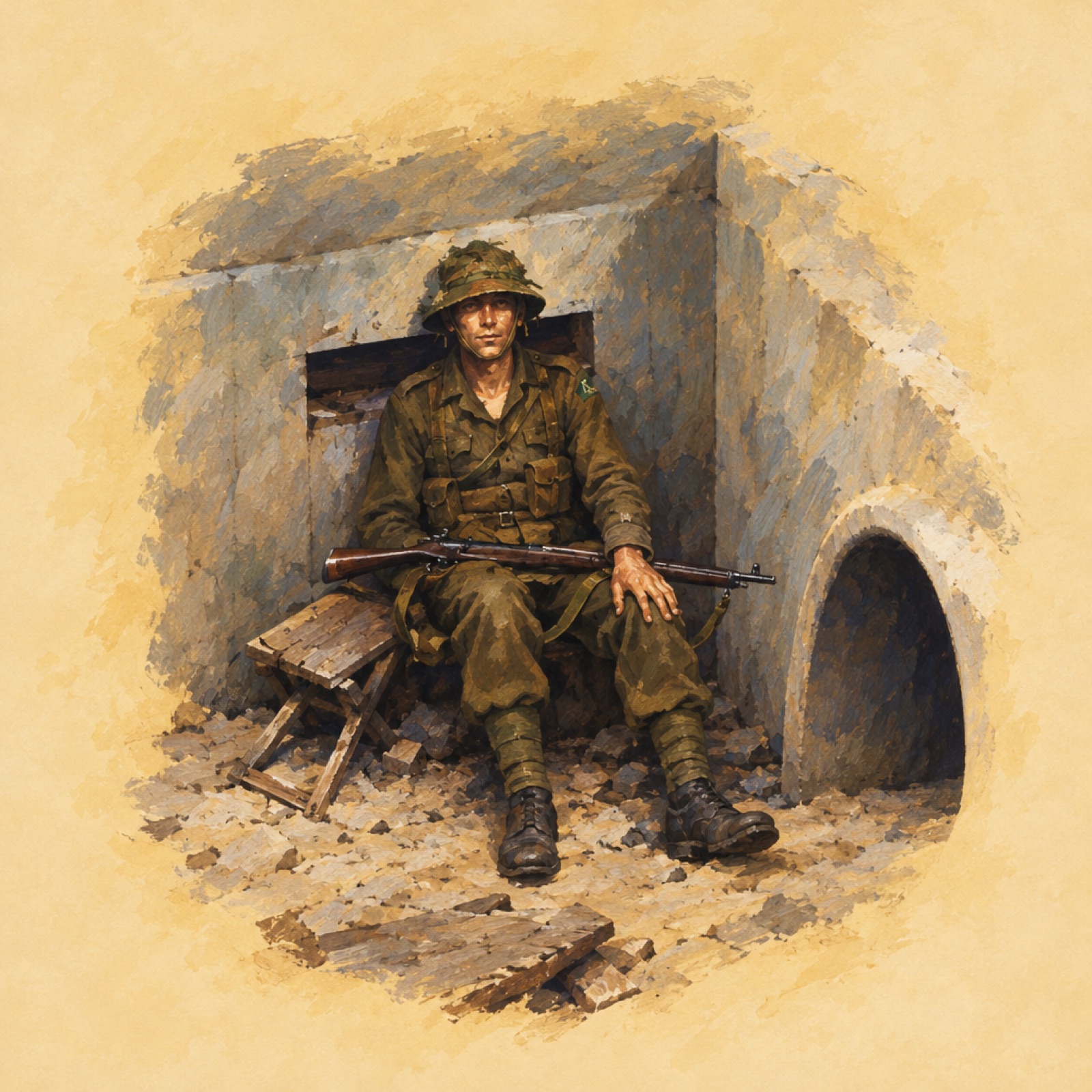 An Australian soldier inside a Viet Cong tunnel found during Operation Crimp (illustration)