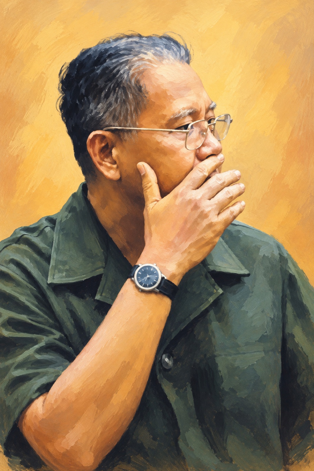 Dương Văn Minh during the fall of Saigon, 30 April 1975. (illustration)