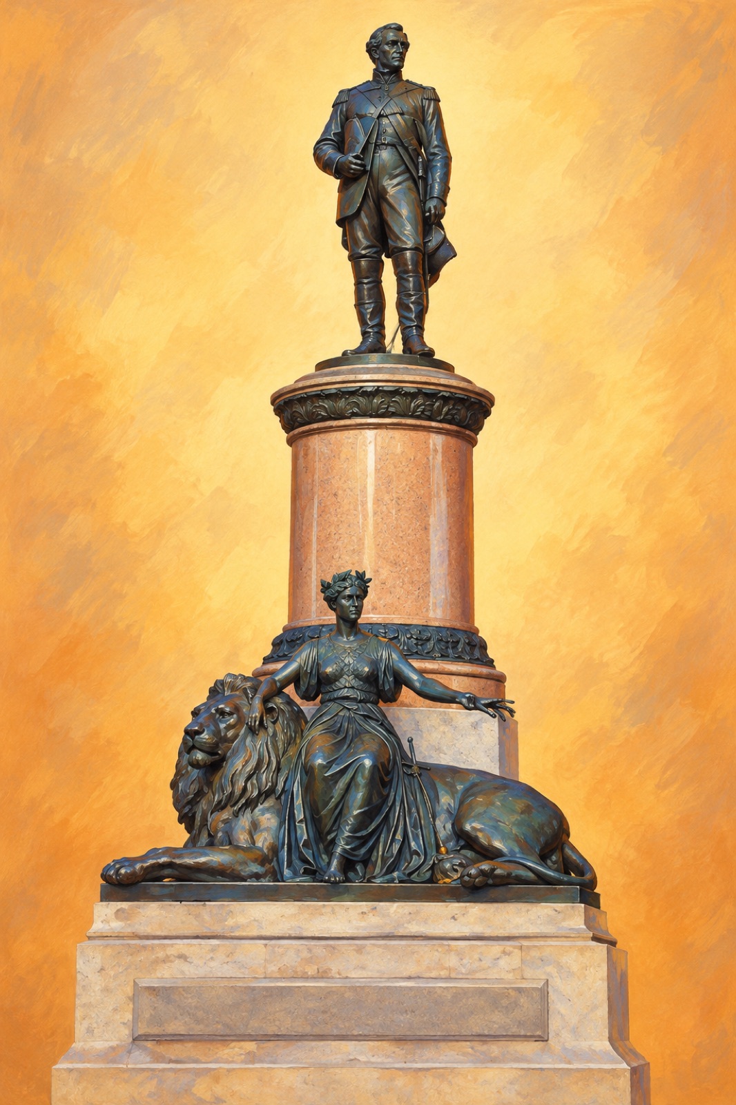 Bronze statue of Field Marshal Colin Campbell, Lord Clyde, in London. (illustration)