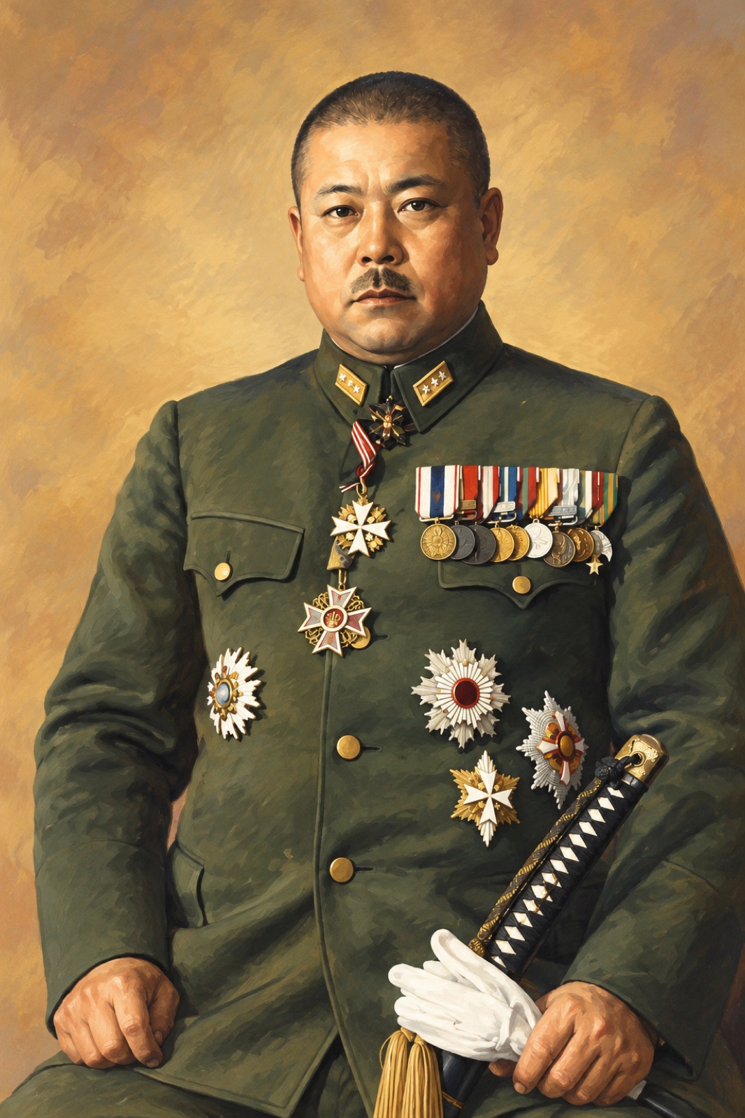 Portrait of General Tomoyuki Yamashita, Imperial Japanese Army (illustration)