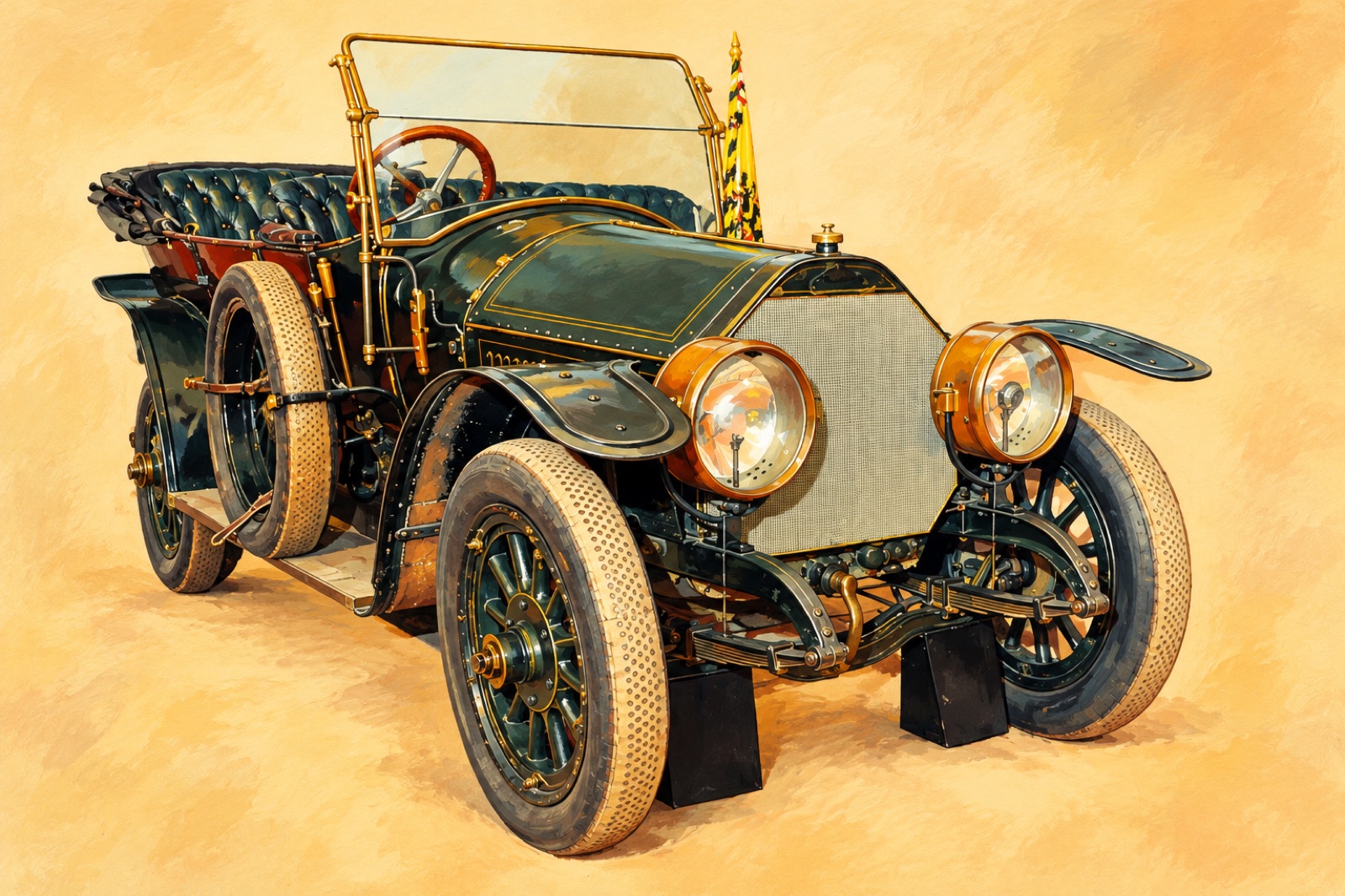 The Gräf & Stift open touring car from the Sarajevo assassination, displayed in a Vienna museum (illustration)