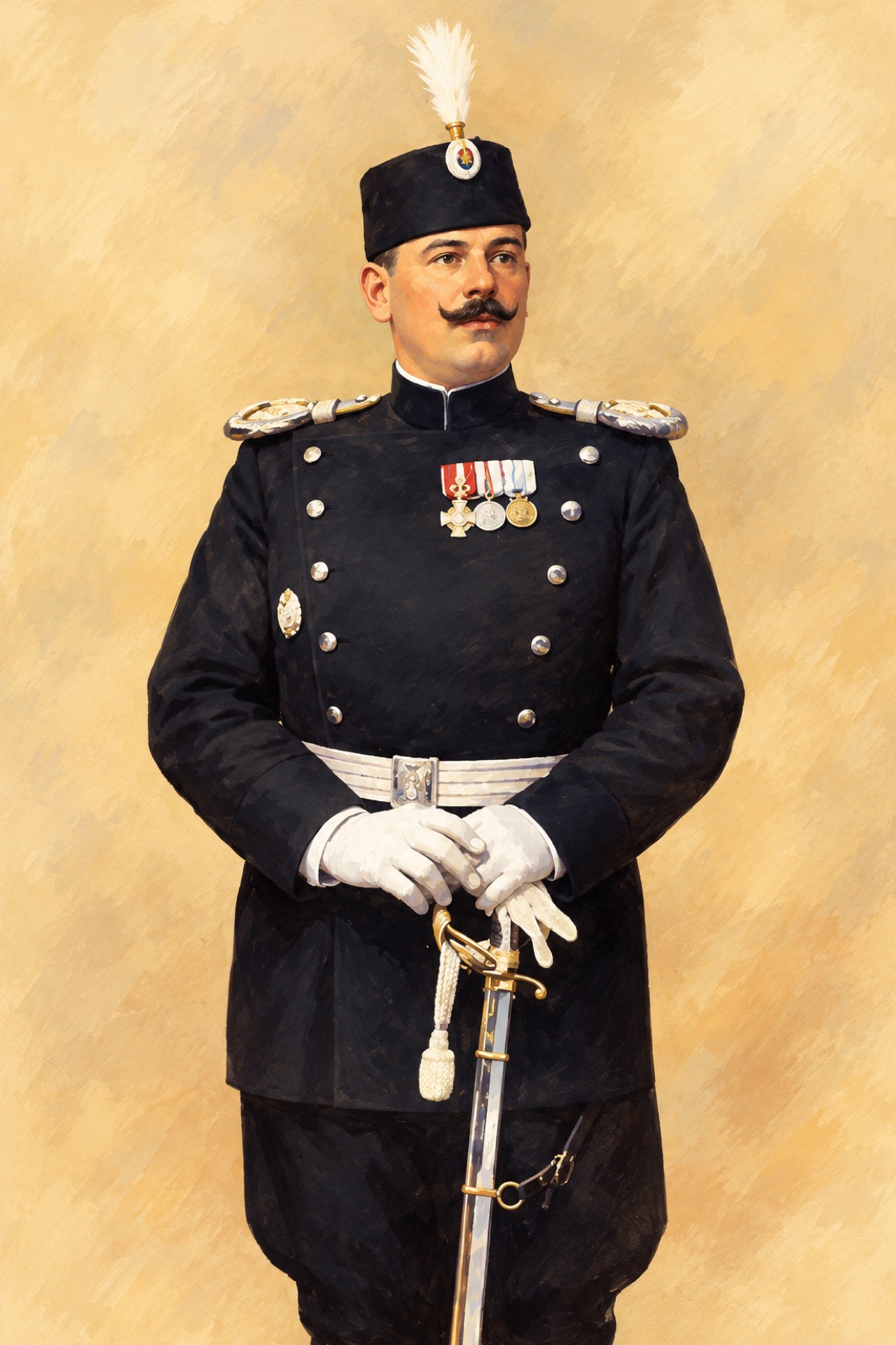 Portrait of the Serbian officer Dragutin Dimitrijević, known as Apis, around 1900 (illustration)