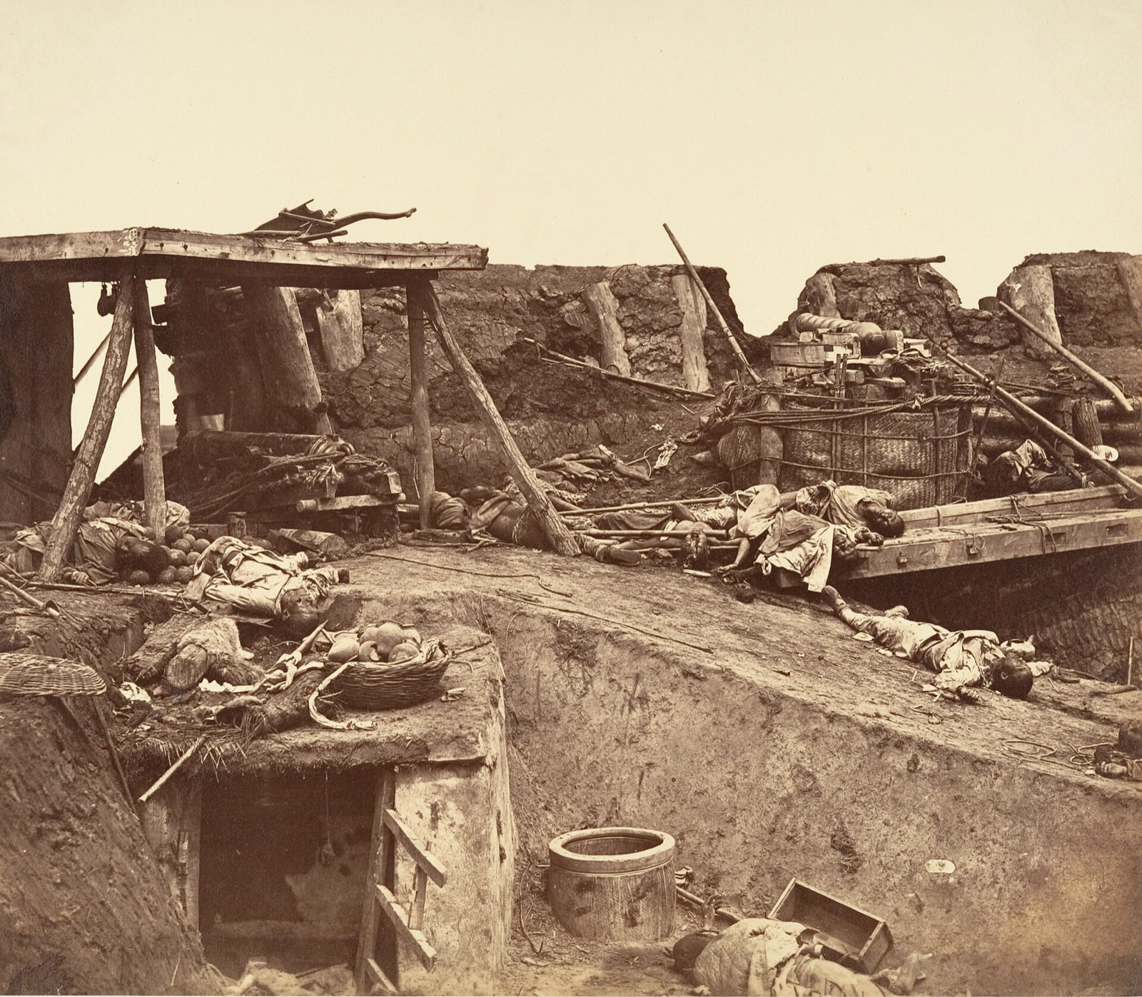 Felice Beato photograph of a Taku fort after its capture by Anglo-French troops, August 1860.
