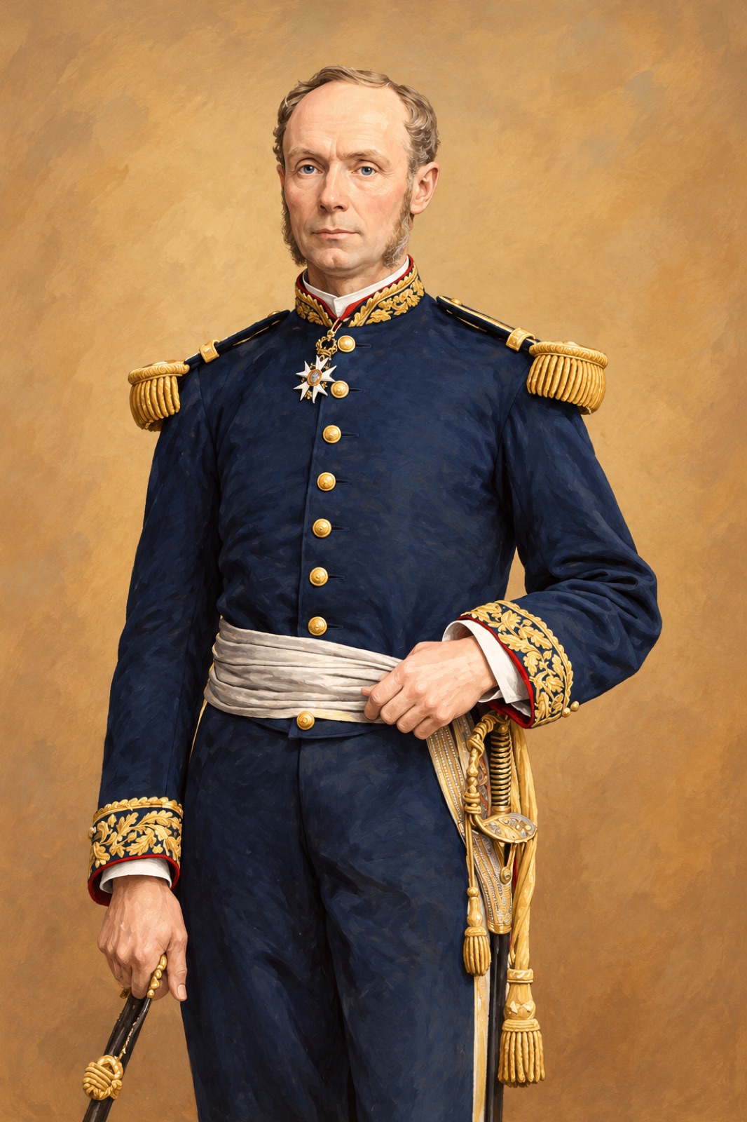 Illustration of French admiral Amédée Courbet.