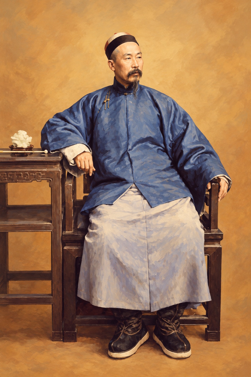 Portrait de Li Hongzhang en 1871, tirage à l'albumine de Lorenzo Fisler. (illustration)