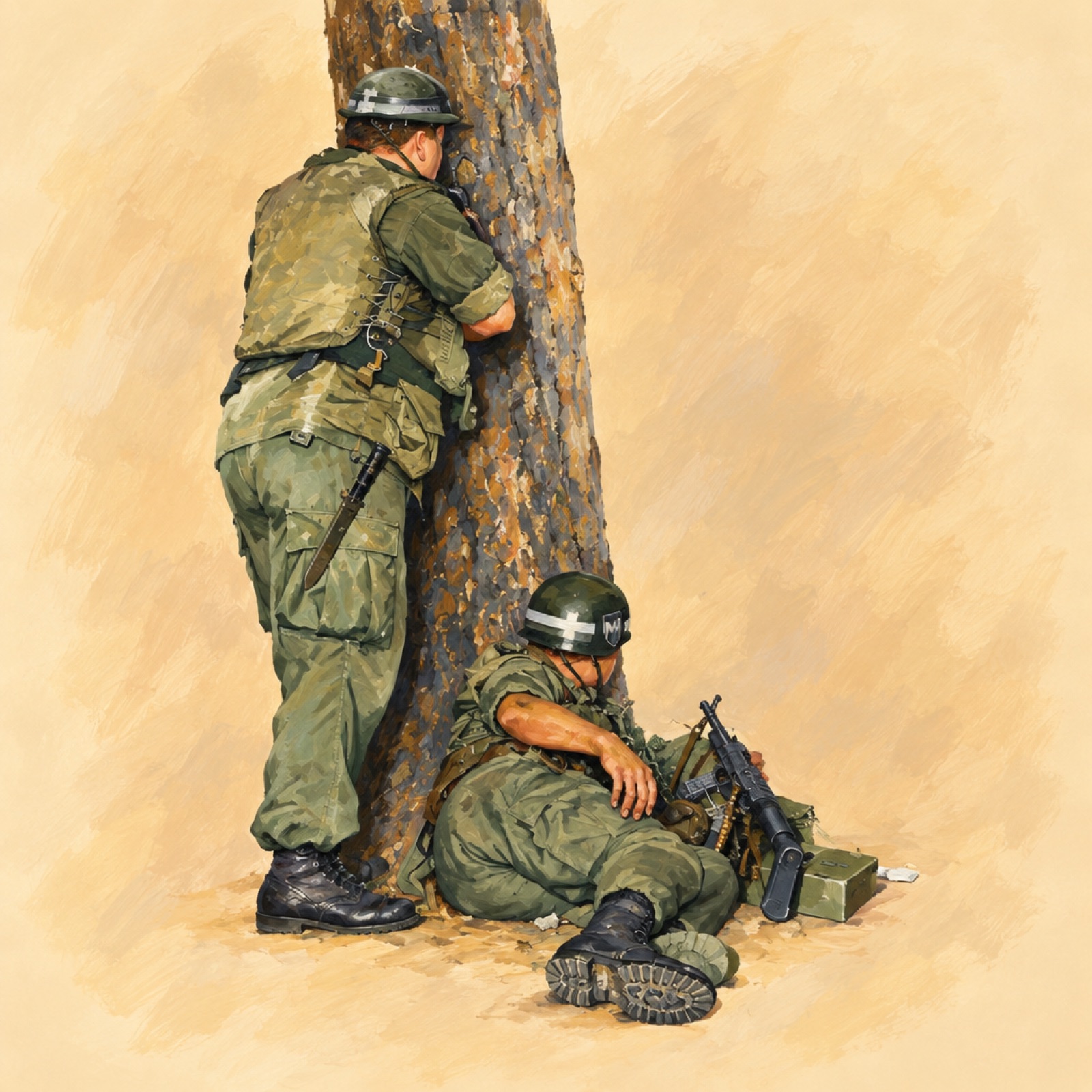 Ilustrasi polisi militer Angkatan Darat AS mengambil posisi di luar kedutaan di Saigon pada 31 Januari 1968.